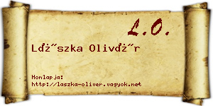 Lászka Olivér névjegykártya